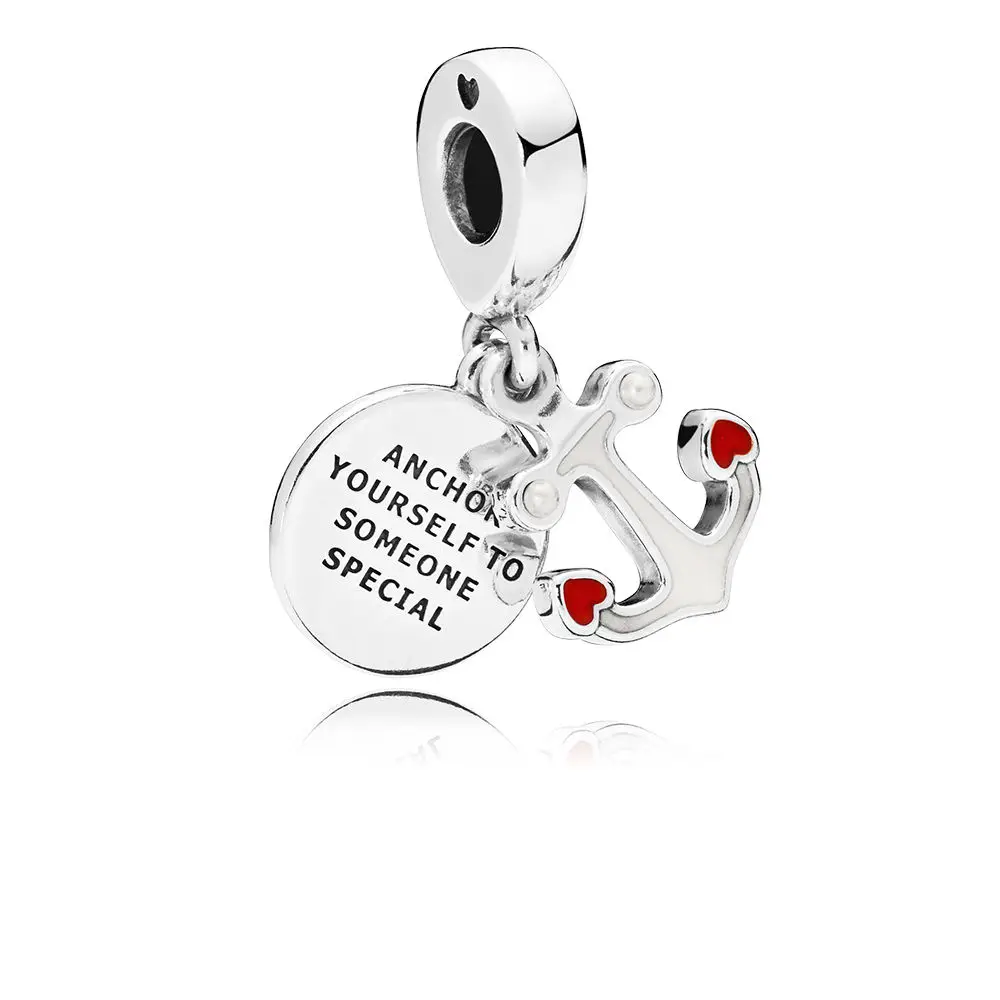 

Authentic 925 Sterling Silver Anchor of Love Dangle Charm Necklace Fit Pandora Necklace DIY Jewelry Bangles for women