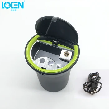 

1PC Portable Travel LED Light UBS charge lighter Car Ashtray Cigarette Cylinder Cup Holder Light Emitting Ash Cylinder Gift
