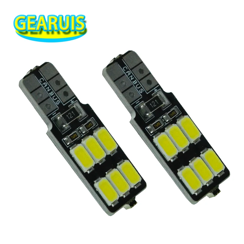 

1000pcs Car Auto LED T10 Canbus 12 SMD 5630 LED 130MA Non polar error free 5730 194 168 W5W Wedge LED Light Bulb Lamp White 12V