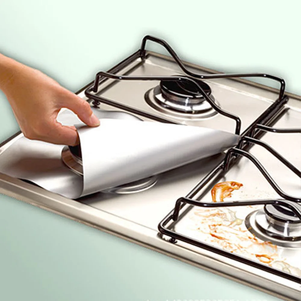 8Pcs reusable Teflon coated glass fiber cloth gas stove stove burner burner protection pad cover