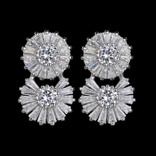 ЦИРКОНИЕВЫЕ инкрустированные серьги двойные круглые серьги солнцезащитные циркониевые серьги с цветочным мотивом