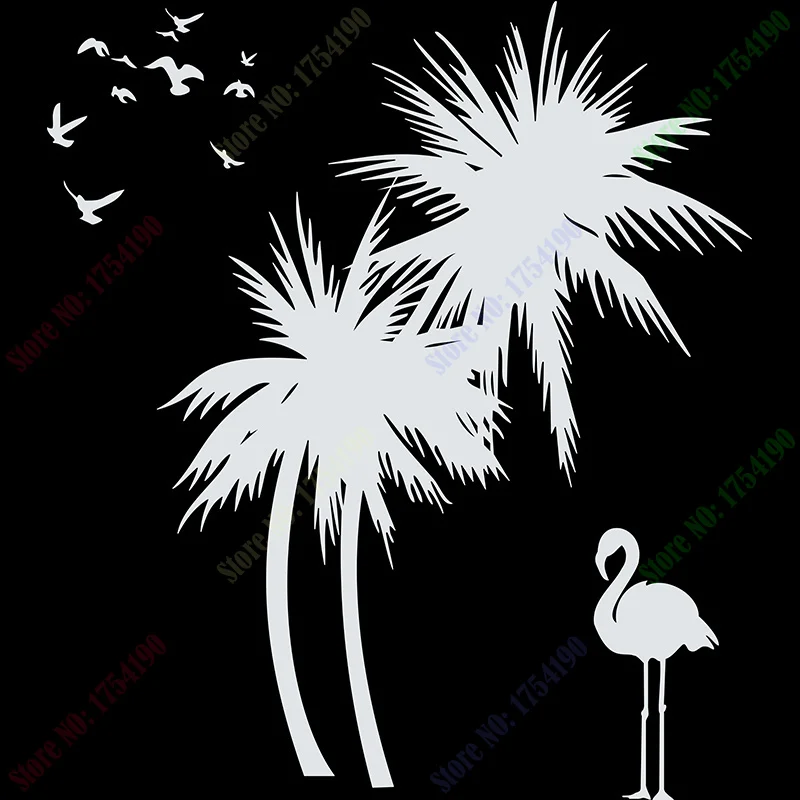 Большая Пальмовая птица клейкая виниловая настенная наклейка художественная Настенная Наклейка домашний декор