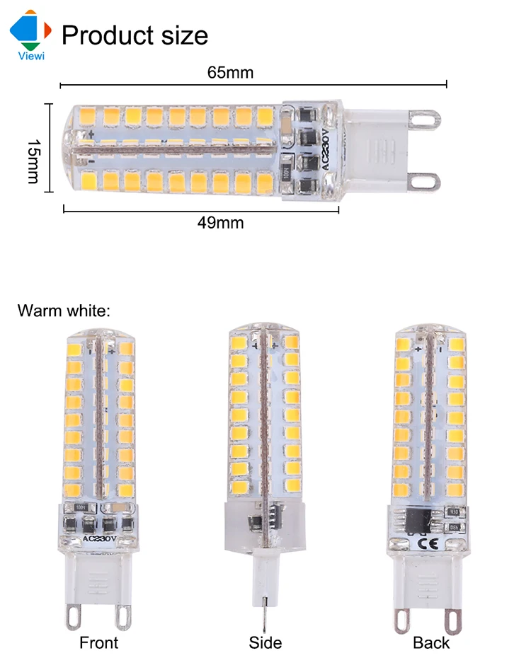 Viewi 10x ampolletas g9 220 В 110 В свет затемняемый 6 Вт 7 Вт 8 Вт диммер лампы 2835 64 72 80 светодиодов люстра заменить галогенные фонари
