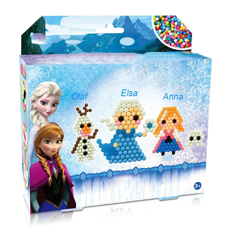 

New Girl Friends Elsa Anna Magic Aqua Beads Puzzle Toys Water Mist Bead Aqua beads Educational Toys Kids Gifts With Puzzle Box
