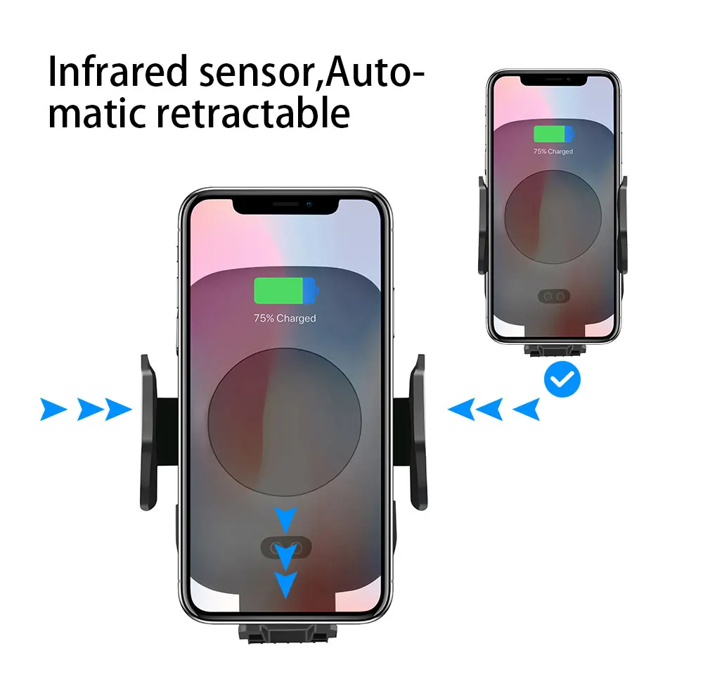 Ascromy Auto Qi Wireless Car Charger Mount Air Vent Automatic Sensor Phone Holder Charging For Samsung Galaxy S9 iPhone X 8 Plus (6)