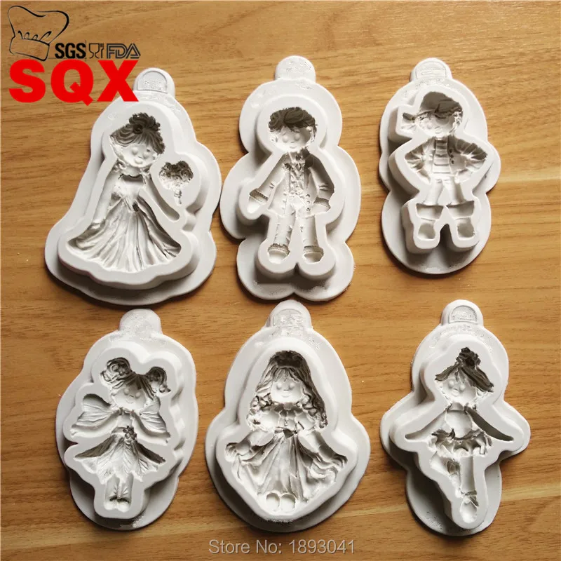 

Princess / Fairy / Pirate / bride / groom shape silicone cake mold fondant cake decoration mold Kitchen accessories SQ16269-70