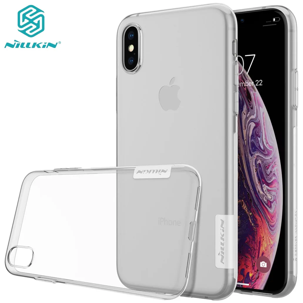 

For iPhone X XS Case Nillkin Nature Transparent Clear Soft Silicon TPU Phone Protector Cover Case for iPhone XS Back Cover