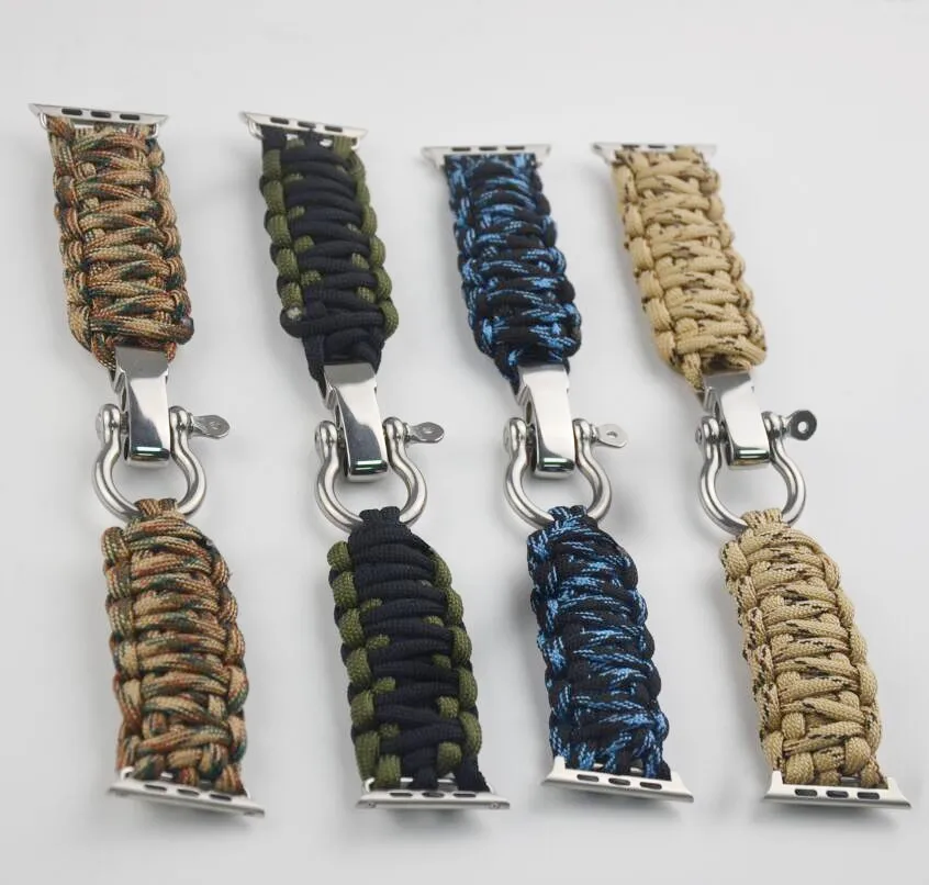 

For Apple Watch Paracord Survival Bracelet Nylon Rope Survival Wrist Band for iWatch Series 5 4 3 2 1 Strap 38/42/40/44mm Belt