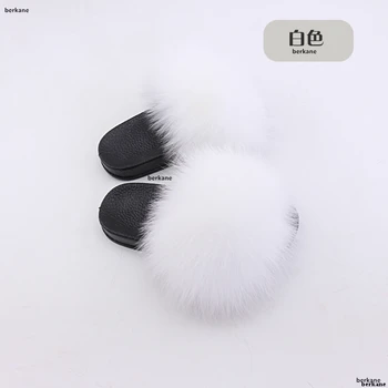 

Natural Fox Slippers Kids Toddler Wholesale Fur Child Home Slides Girl Flop Flips Raccoon Fluffy Cute Flats Summer Dropshipping