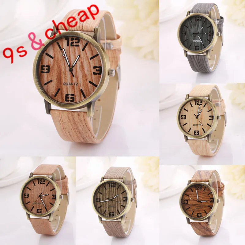 

Vintage Wood Grain Watches Fashion Women Quartz Watch Wristwatch Gift #4194