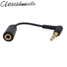 

90 degree right angled 3.5mm 3poles Audio Stereo Male to Female Extension Cable 10cm Black