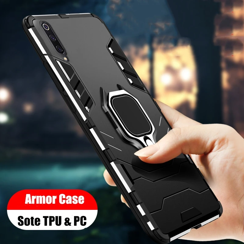 

Shockproof Armor Phone Case For Samsung Galaxy A50 A30 A20 A10 A70 Stand Ring Holder Car Back Cover Case for Samsung M20