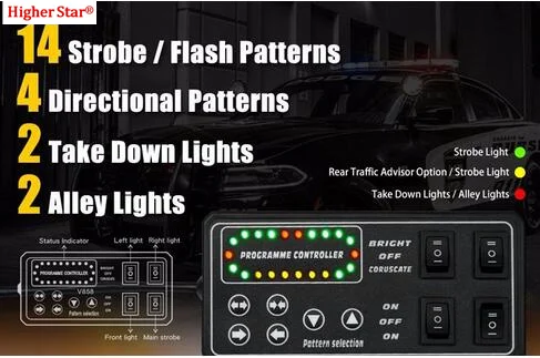Яркий 88*3 Вт светодиодный Автомобильный аварийный светильник, полицейский предупреждающий светильник, светильник скорой помощи, водонепроницаемый IP68, ECE R65