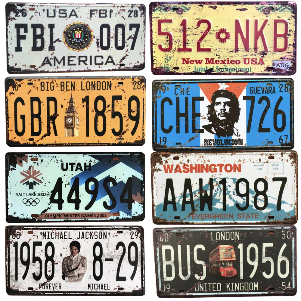 EE. UU. Vintage Metal estaño signos Ruta 66 número placa cartel Bar Club pared garaje decoración del hogar 15*30 cm EE. UU. Vintage Metal estaño signos Ruta 66 número placa cartel Bar Club pared garaje decoración del hogar 15*30 cm