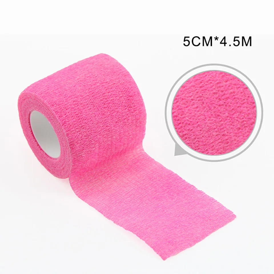 5 см* 450 см самоклеящийся эластичный бандаж Нетканая тканевая лента Защитная Шестерня колено локоть поддержка травмирующая прокладка - Цвет: Fluorescent Pink