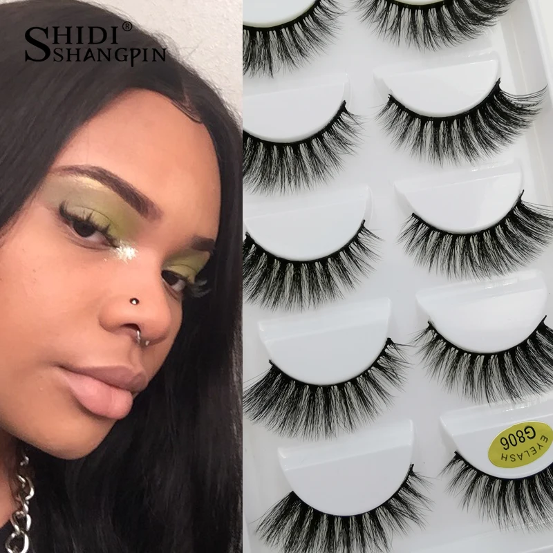 Buy 5 pairs false eyelashes natural 3D mink lashes