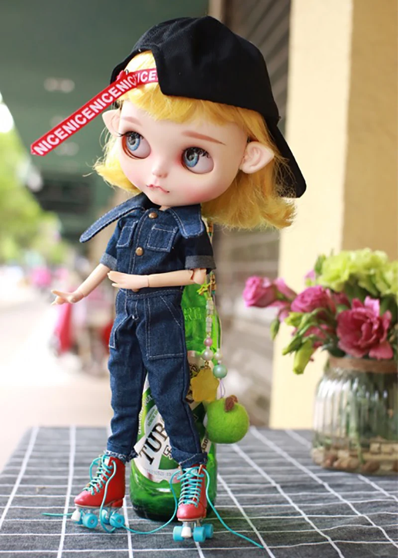1 шт. крутая кукла Blyth одежда тигровый комбинезон джинсовые штаны брюки комбинезоны для blyth azone OB24 1/6 аксессуары для кукол