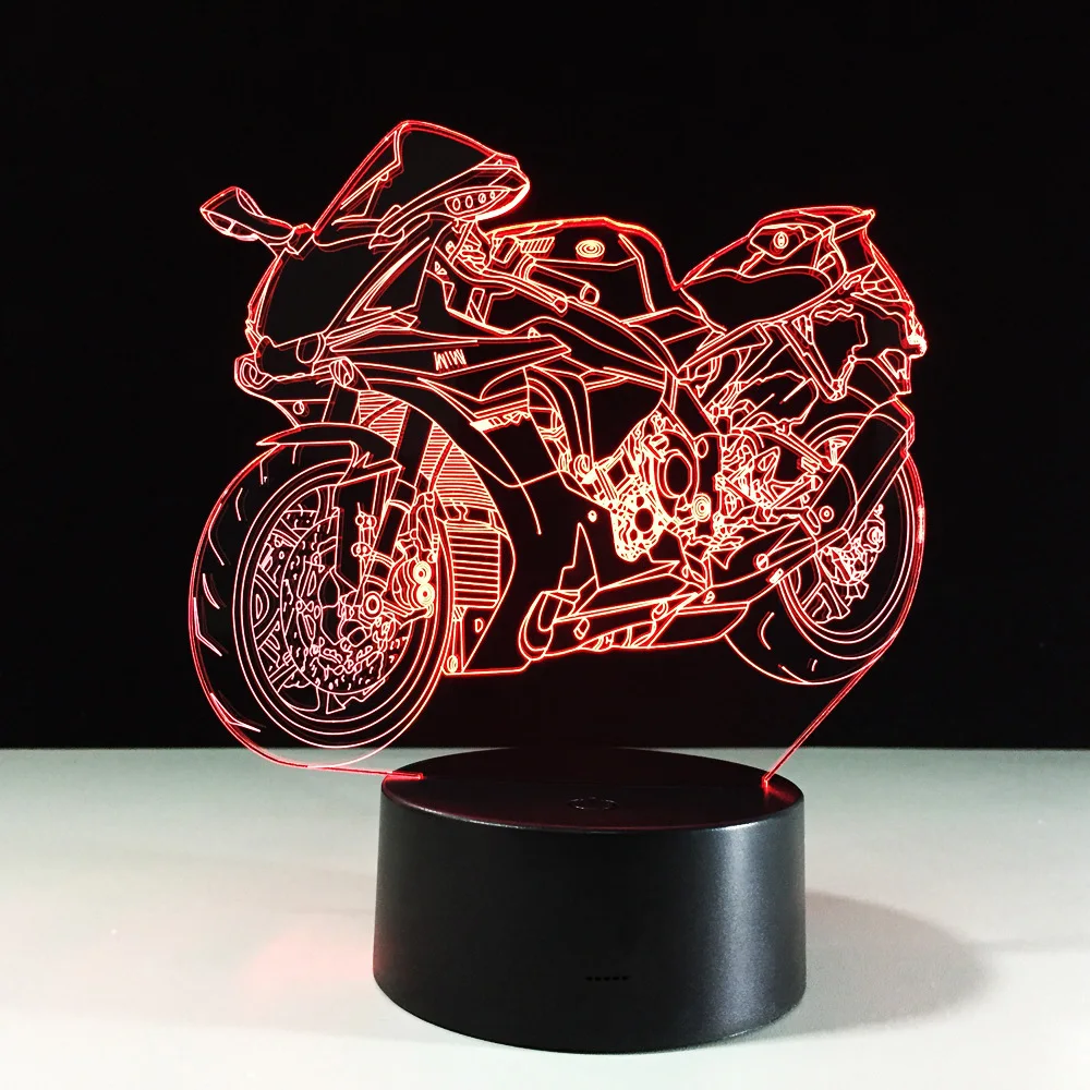  3D Fast and Furious 8 Motorcycle LED Night Light Color Changeable Table Lamp Methacrylate plate chi - 32841022719