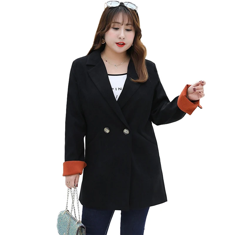 

Fashion Large size Blazer Women 2019 Spring Summer Casual Tops Loose Jackets Female Plus size Black Suit Blazers Feminino A2824