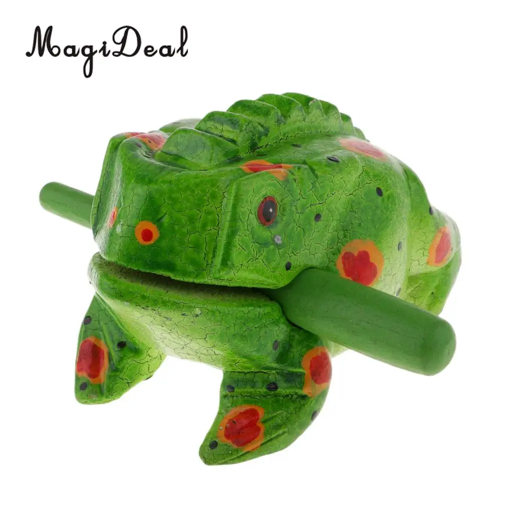 Thailand Hand Carved Wood Frog Guiro Rasp Croaking Sound Toy Musical Instruments Tone Block Feng Shui Figurines Lucky Crafts