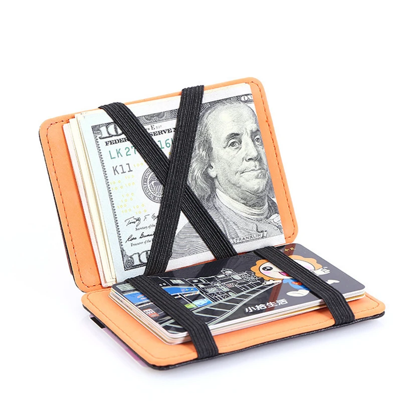 

Korean Version of the Personality Magic Wallet Men's Fashion Creative Card Package Men and Women PU Leather Multi-Card Wallet