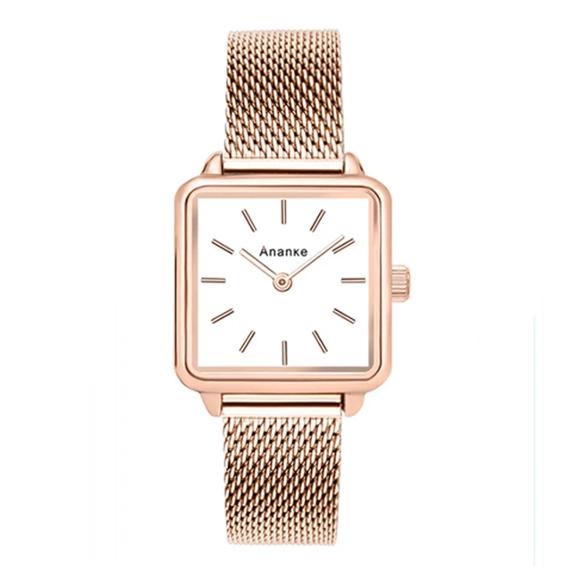 Ananke Woman Watch Luxury Casual Ladies Square Watch Stainless Steel Women Wrist Watches Relogio Feminino - Цвет: An2517