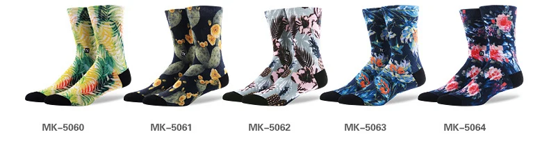 Высококачественные новые модные мужские граффити Носки цветной печати прорастания Happy Носки творческий