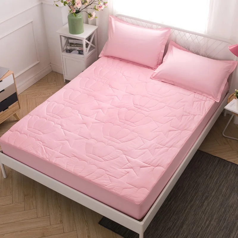 

3pcs sets cotton bed sheet solid color fitted sheet sheets on an elastic band hot sale bed Linens+pillowcase #/L