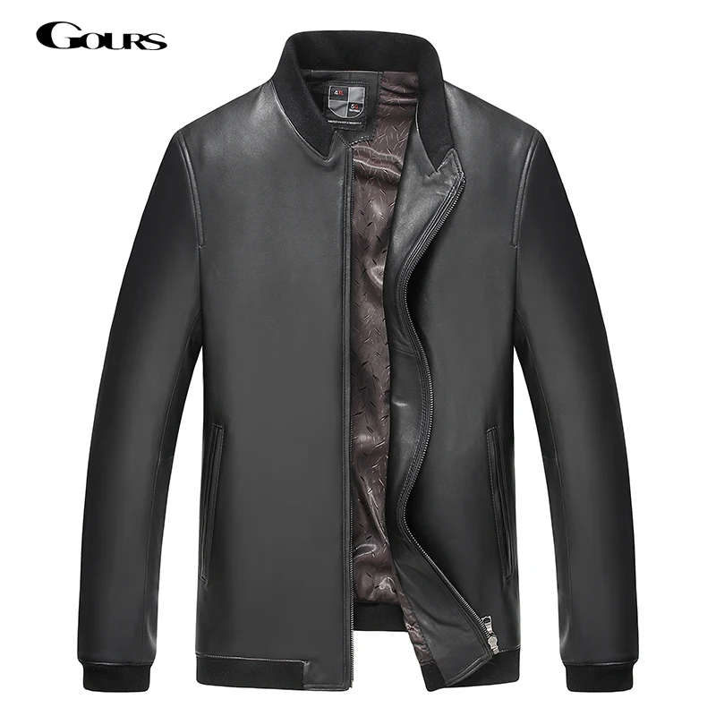 

Gours Fall and Winter Men's Genuine Leather Jackets Male Clothing Sheepskin Leather Jacket and Coats Brand New Arrival 4XL