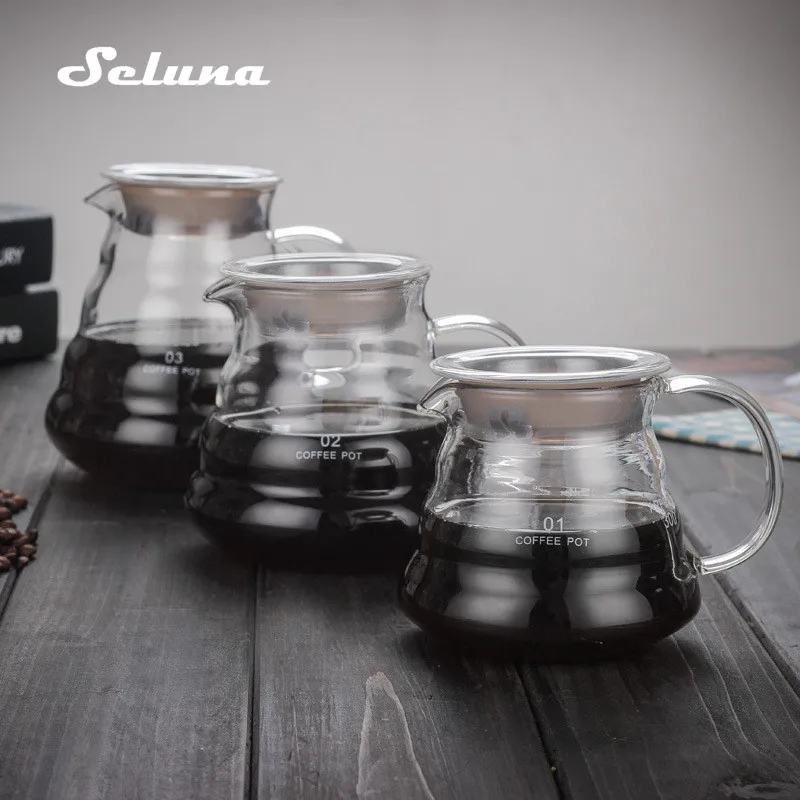 V60 Pour Over Glass Range кофейный сервер 360/600/800 мл Carafe ручной капельный кофейник Brewer Barista