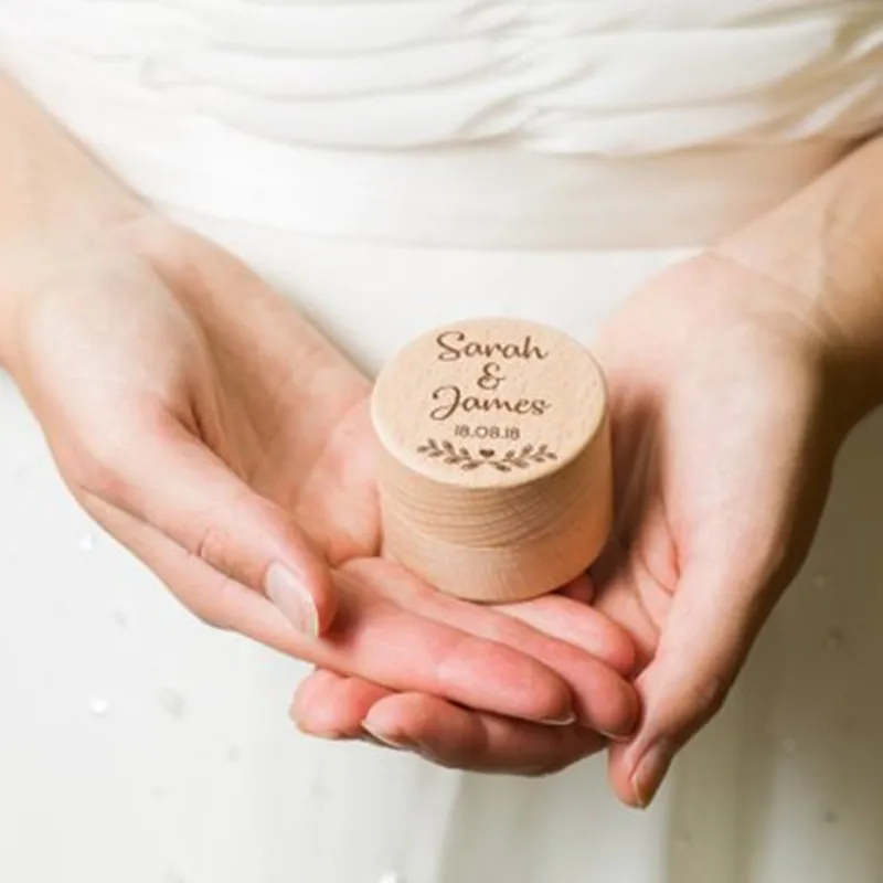 Rustic Wedding Ring Box Personalized Wooden Ring Bearer Box Ring Holder Country Wedding Decoration Marriage (3)