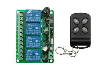 

DC12V 4CH Relay 10A RF Wireless Remote Control Switch System Receiver & Transmitter Wireless Lighting Switch For Smart Home