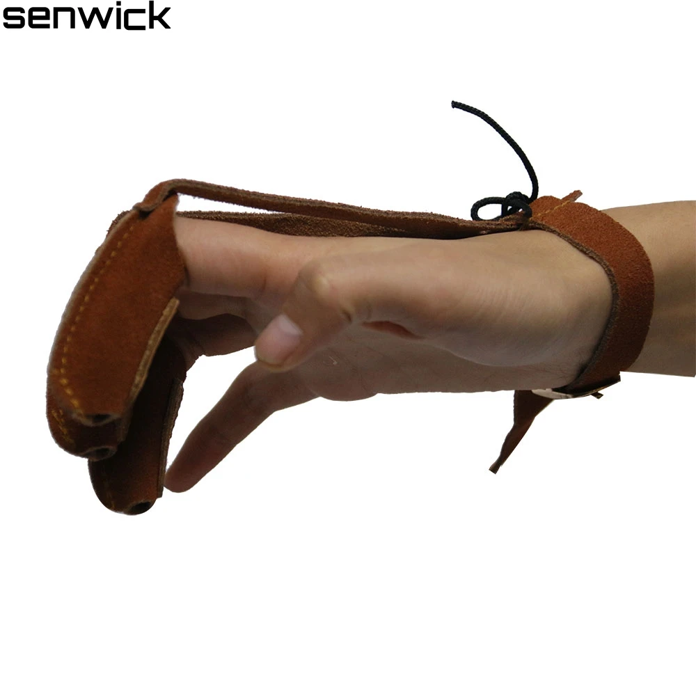 Luva de Couro Luva de Tiro de Arco e Flecha Arco e Flecha Tiro com Arco Projeto Dedo Proteger Única Costura Luva Atiradores Tradicional Médio 3 5 Arco e flecha
