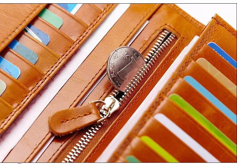 Новое поступление женские кошельки из натуральной кожи фирменный дизайн ретро держатель для карт для сотового телефона длинный женский кошелек клатч