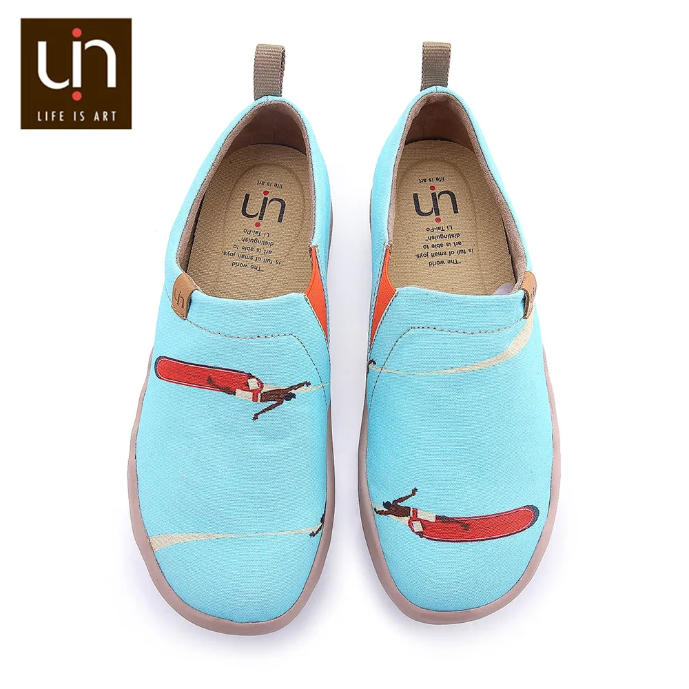 UIN Hawaii Surfen Design Gemalt Frauen Leinwand Schuhe Mode Loafer Breite Füße Beiläufige Flache
