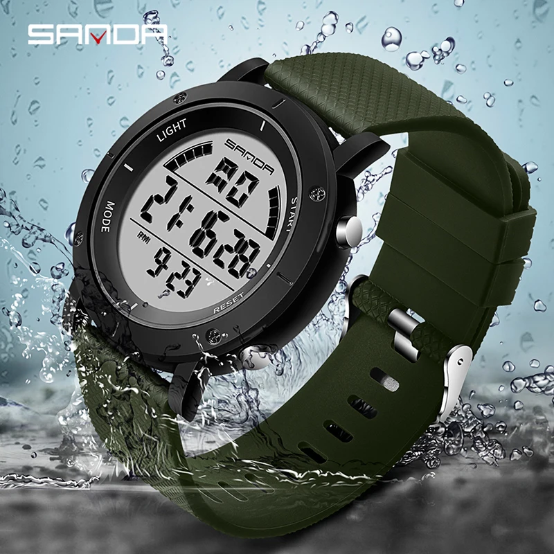 

SANDA 410 Men Watch Clock Top Brand Luxury Sport Watch Men LED Digital Wristwatches Relogio Masculino Fashion Erkek Kol Saati