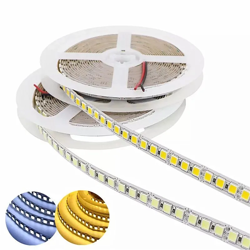 Светодиодная лента 5054 SMD DC 12 В гибкая 300 600 не водонепроницаемая холодный теплый