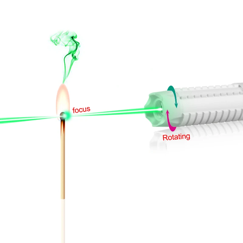 CWLASER power ful 520nm Фокусируемый Зеленый лазерный указатель высокой мощности зеленый сжигательный лазер(серебро