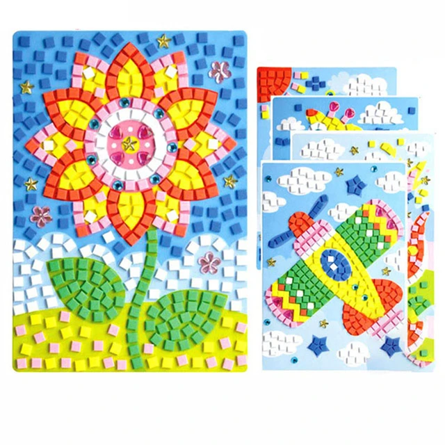 2020 Creative Kids Game DIY Kits 3D Mosaics Puzzle Stickers EVA Foam drawing Early Educational Toys For Kids Educational Toy 1