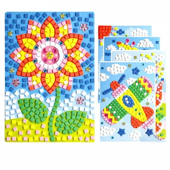 2020 창의적인 어린이 게임 DIY 키트, 3D 모자이크 퍼즐 스티커, EVA 폼 드로잉, 조기 교육 완구, 어린이 교육 장난감