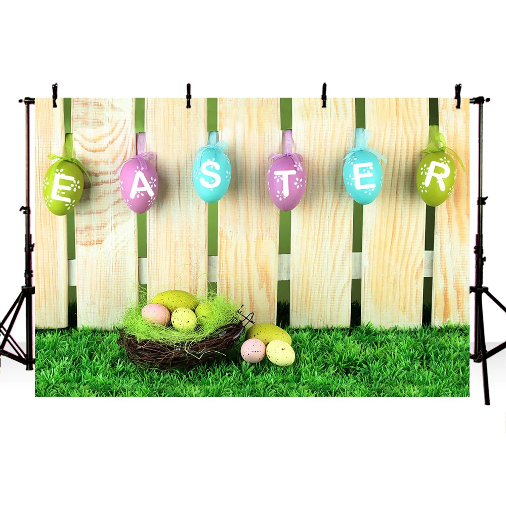 Celebration Easter Festival Backdrop Easter Eggs For Decoration