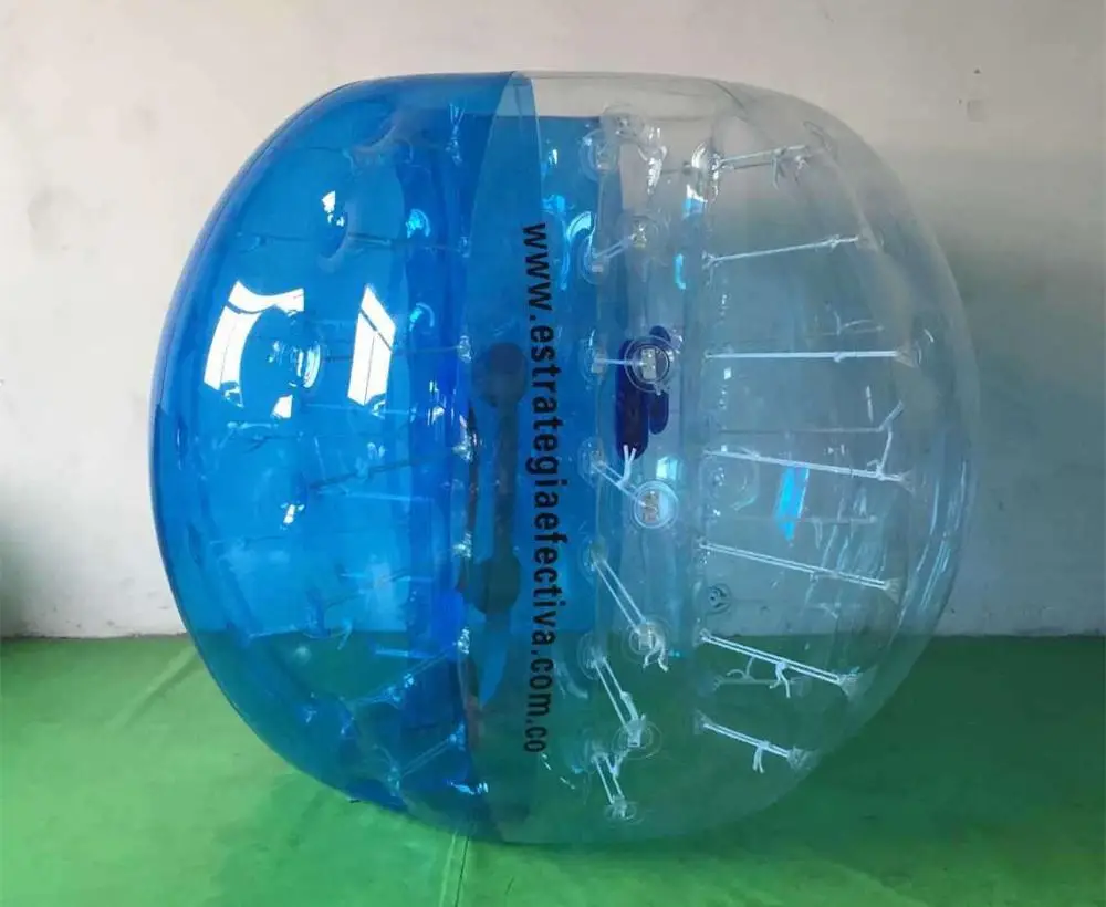 1,7 м 0,8 мм ПВХ надувной мяч для футбола мяч бампер мяч пузырь футбольный мяч, костюм - Цвет: blue and clear