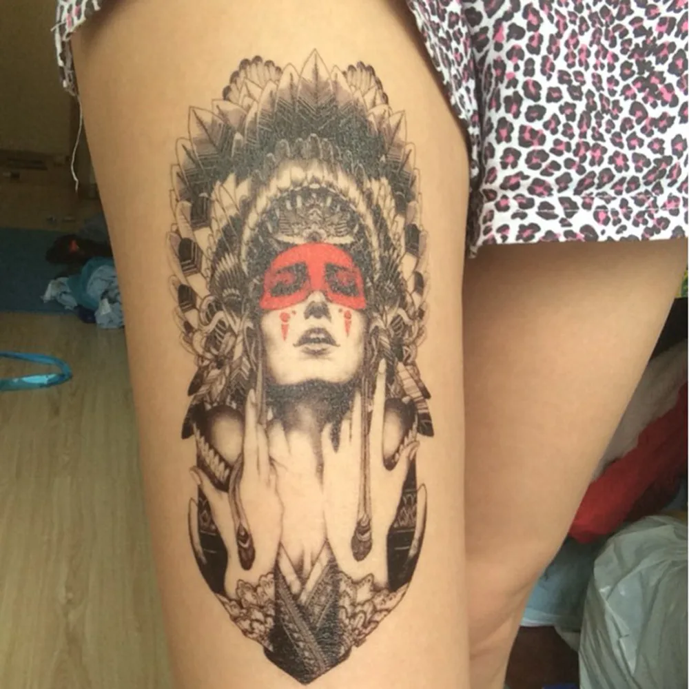 

Hot Sale High Quality New Waterproof Sexy Indian Women Temporary Tattoo Large Arm Body Art Tattoos Sticker