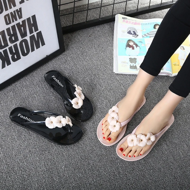 

Summer Girl Beach Flip Flops Flat Heel Flowers Sandals Casual New Women Slippers