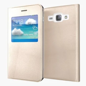 J3 Leather Flip Case for Samsung Galaxy J3 J300F J300 J3000 Luxury Ultra Slim View Window Phone Bag Cover