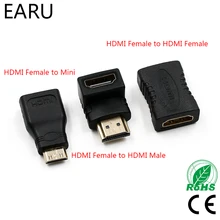 HDMI разъем штекер к HDMI Женский адаптер 4 K конвертер удлинитель 90 градусов под прямым углом для 1080 P HDTV PC мини-адаптер HDMI