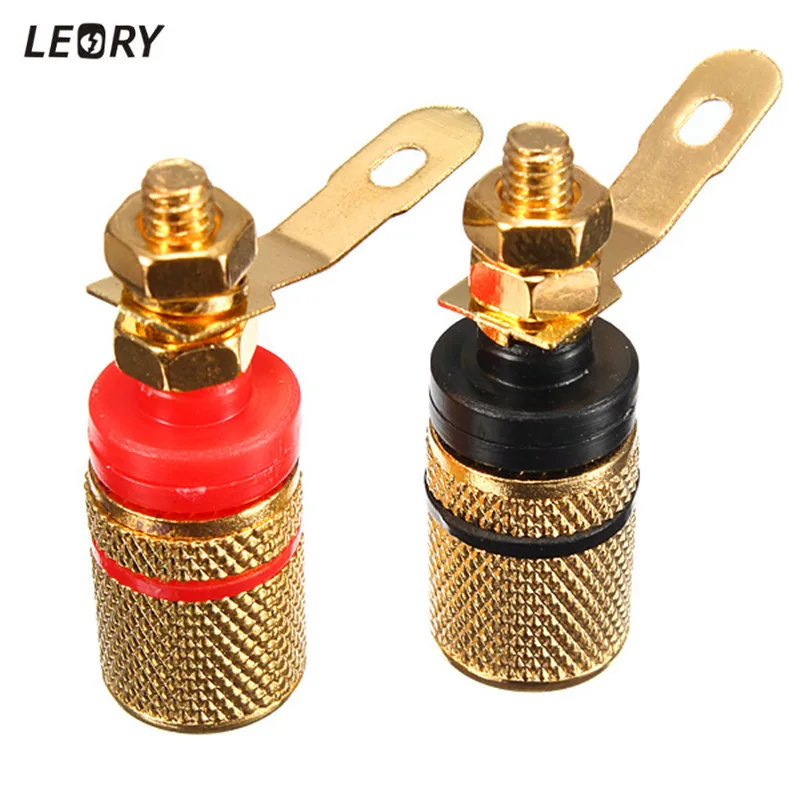 

LEORY Wholesale 2pcs 8pcs Gold Plated Audio Speaker Accessory Banana Plug Socket Connector Terminal Binding Post