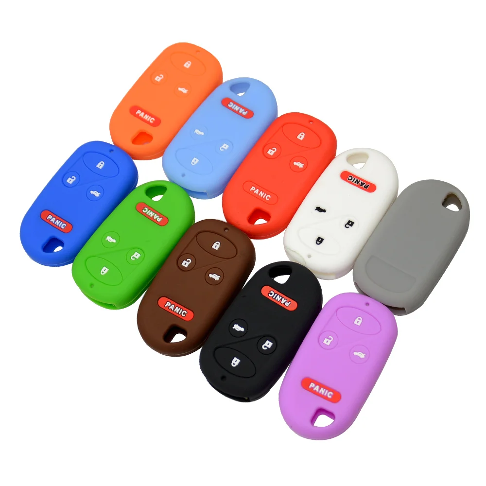 OkeyTech Silicone Car Key Cover Case For Honda CRV S2000 Insight Prelude 4 Buttons Car Key Silica Gel New Skin Protector Shell