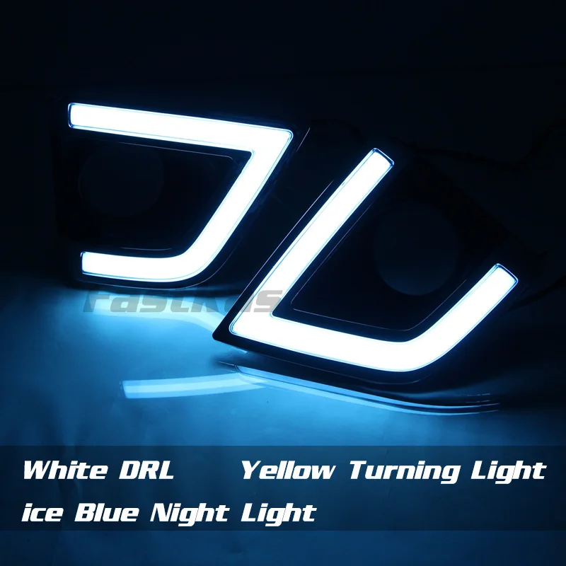 Дневной ходовой светильник в сборе для Toyota Corolla/Altis белый Янтарный синий DRL противотуманный светильник с реле жгута