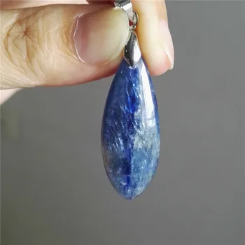 

Precious Natural Blue Kyanite Healing Gems Stone Necklace Fashion Crystal Woman Men Natural Stone Pendant 37x14x5mm